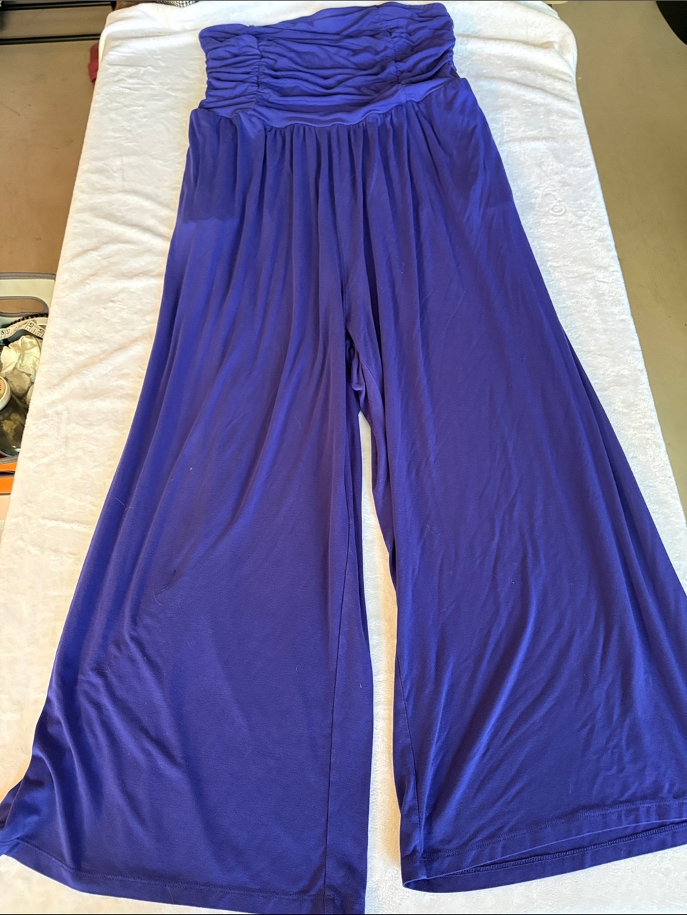 Ava & Viv Strapless Wide-Leg Jumpsuit in Purple Size 1X